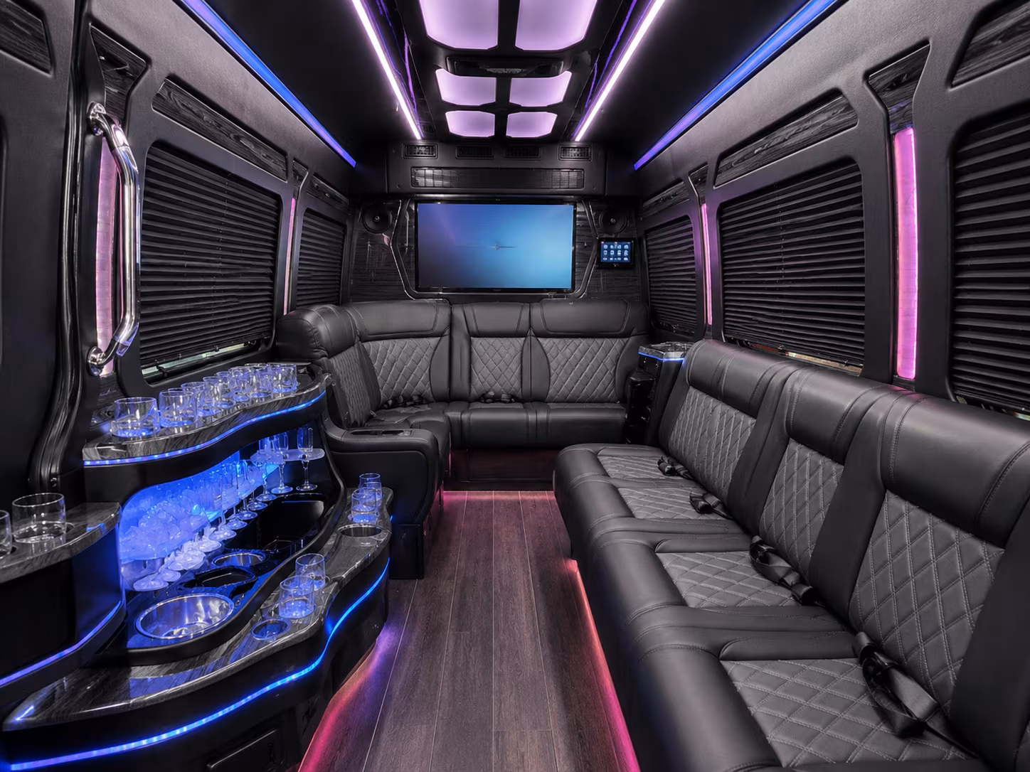 bridal party sprinter vans and minibuses for getting ready day transportation