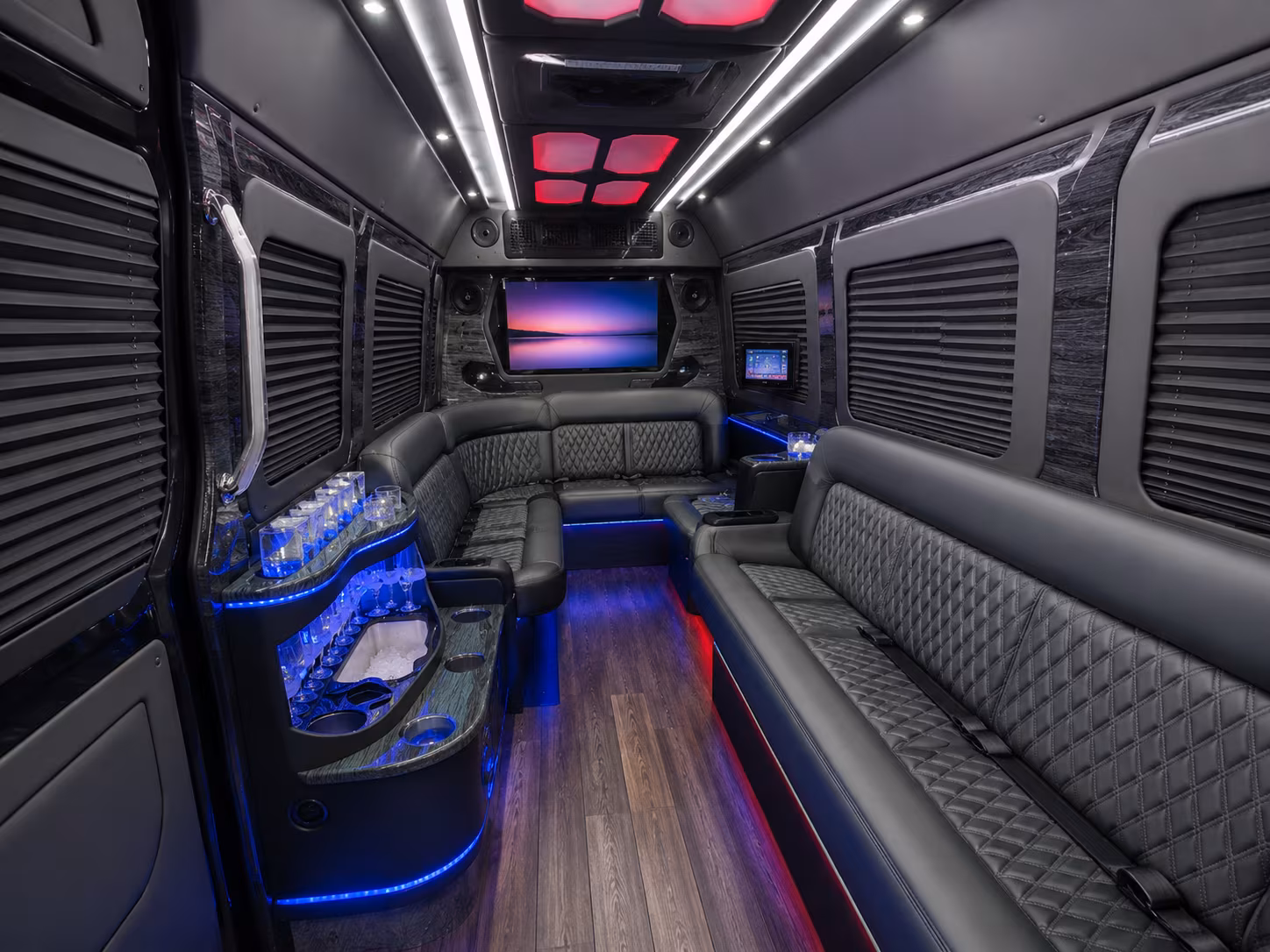 glendale 15 passenger party bus interior