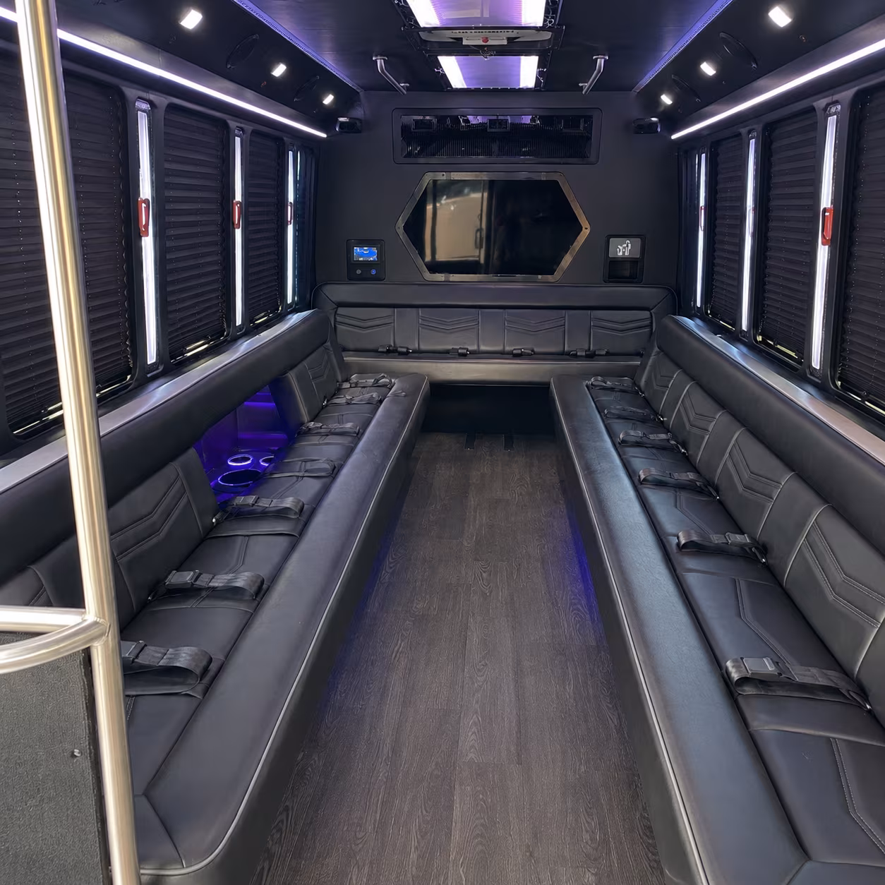glendale 18 passenger party bus interior