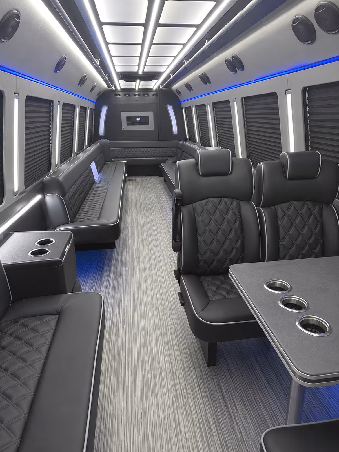 glendale 25 passenger party bus inside