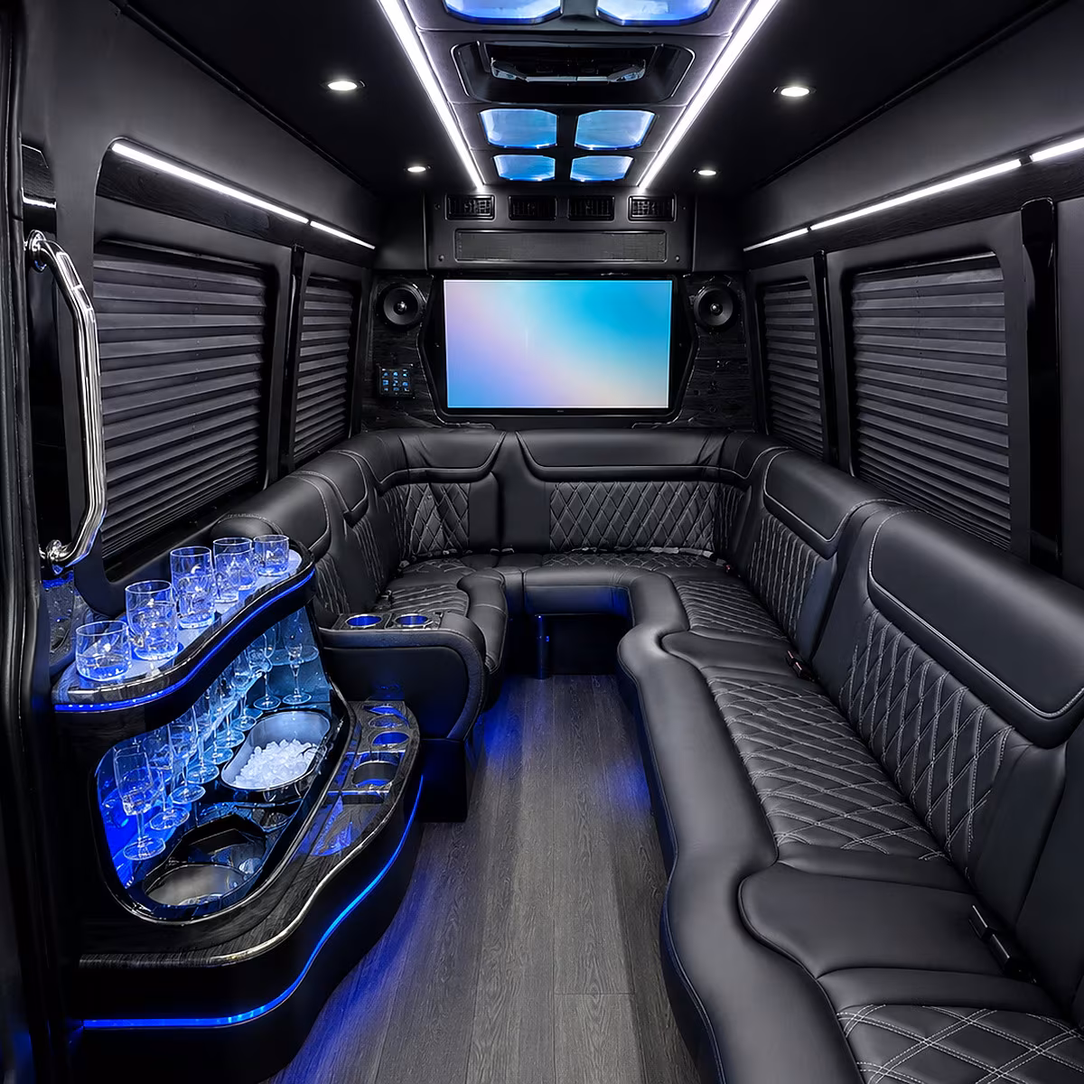 glendale party bus rental interior